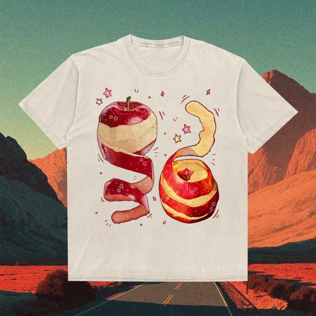 Apple Peel Snake Surreal Art T-shirt