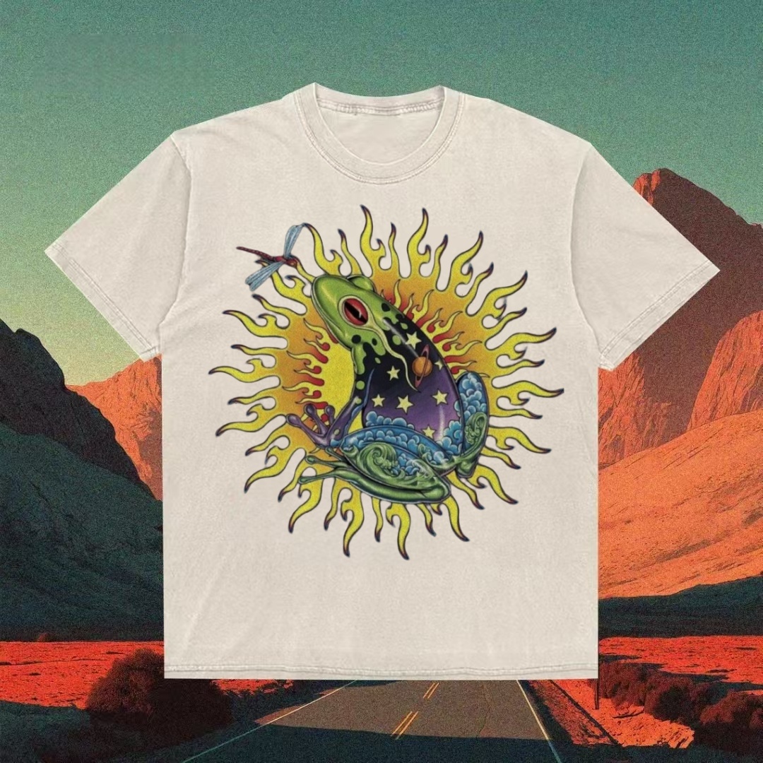 Cosmic Frog With Sun & Dragonfly T-shirt