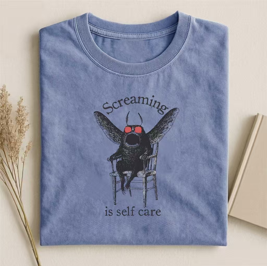 Mothman Screaming Is Self Care T-shirt