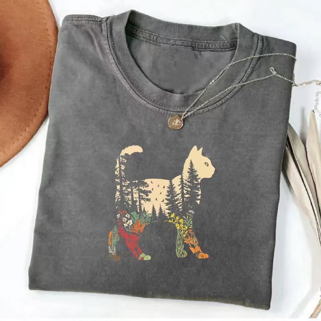 Woodland Cat Silhouette T-shirt