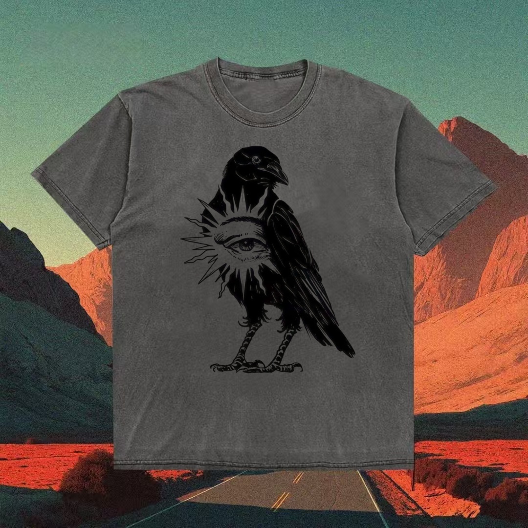 Raven & All-Seeing Eye Occult Art T-shirt