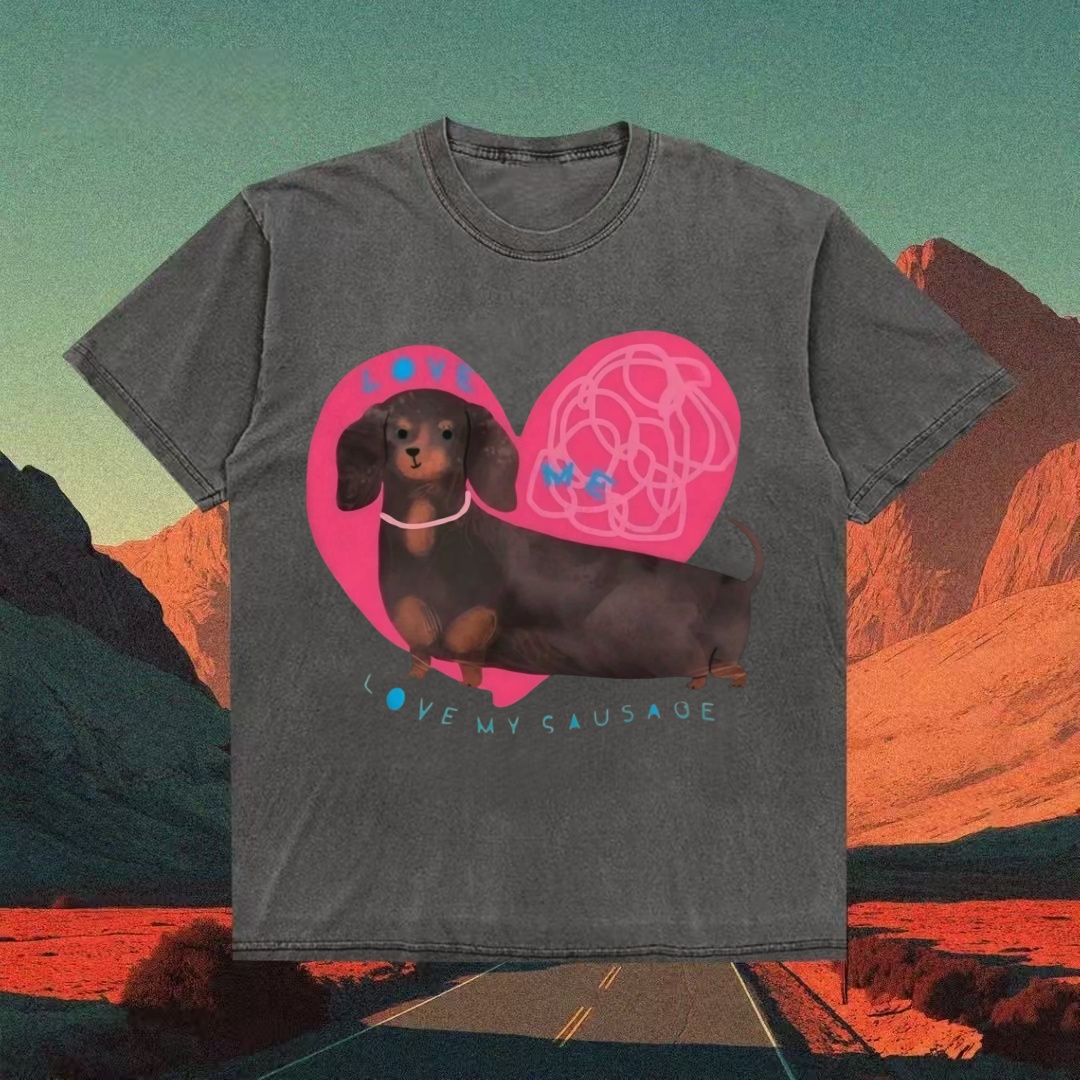 "Love My Sausage" Dachshund Heart T-shirt