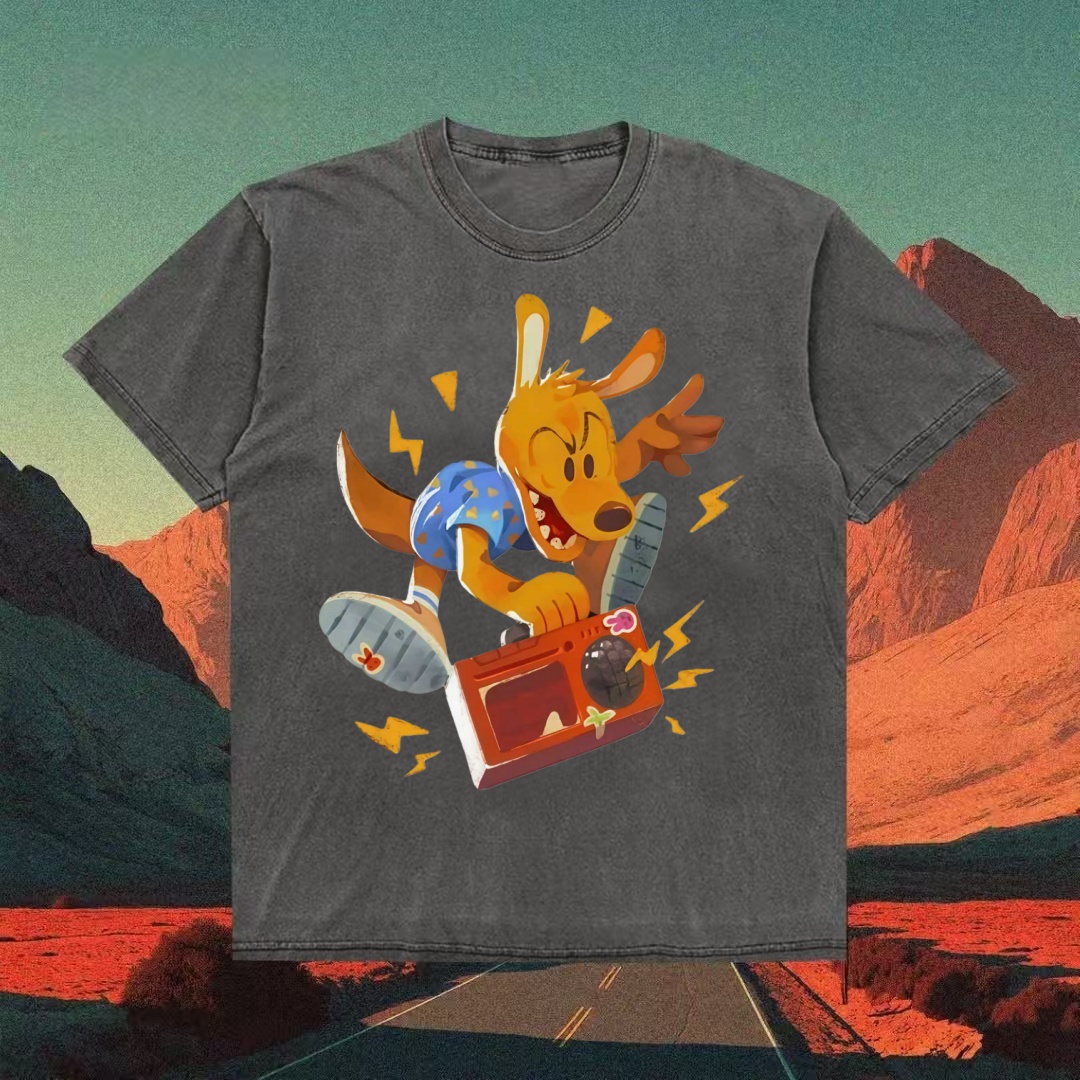Dog Skateboarding Retro Cartoon T-shirt