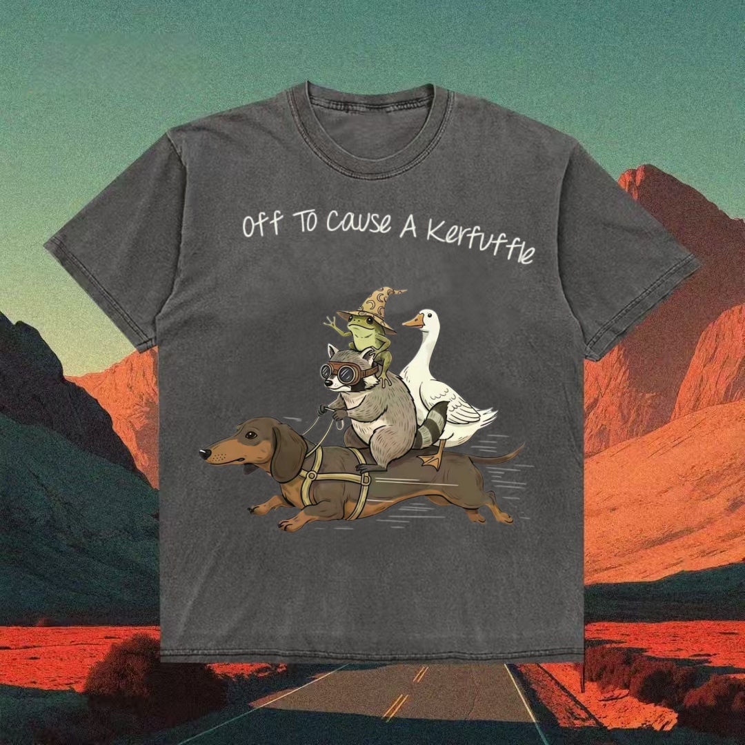 "Off to Cause a Kerfuffle" Dachshund Squad T-shirt
