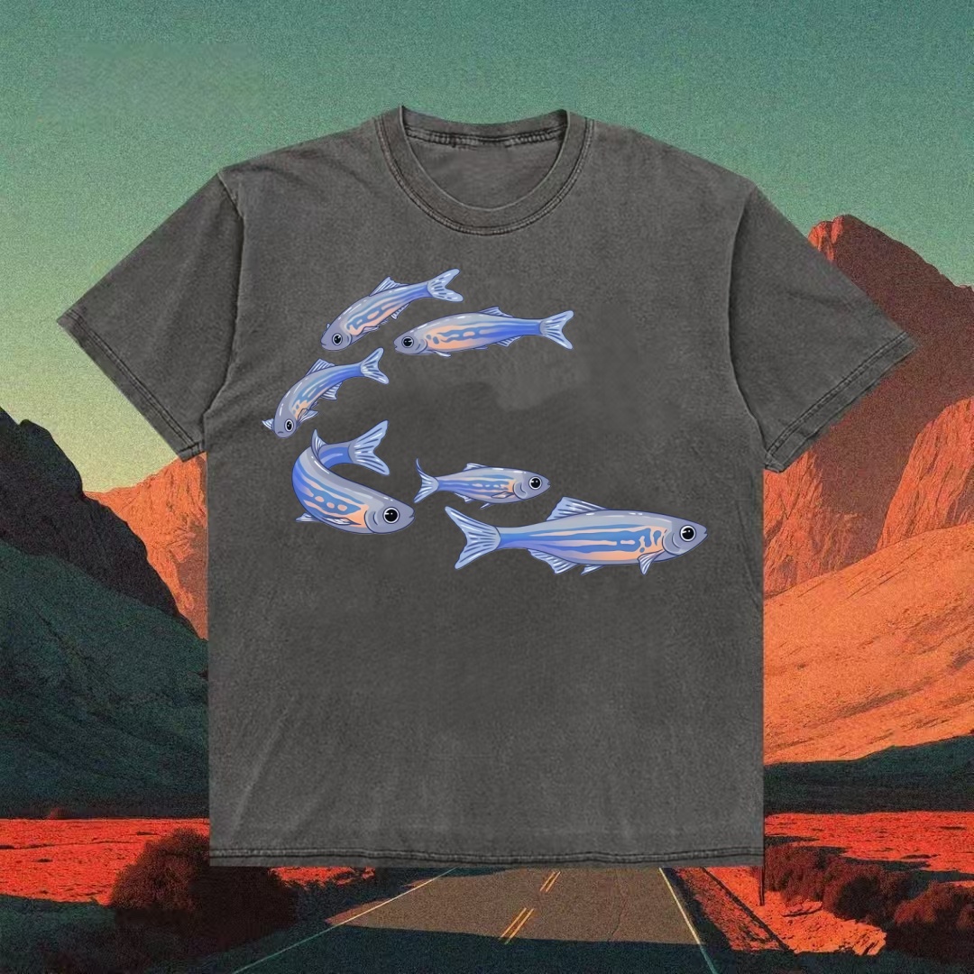 Blue Neon Tetra School of Fish T-shirt