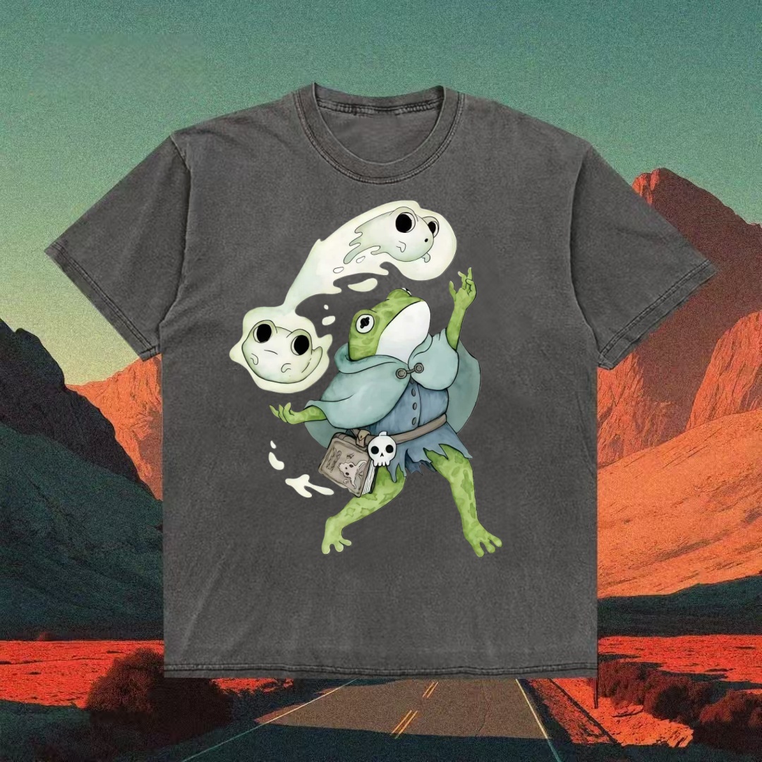 Wizard Frog & Ghosts Fantasy T-shirt