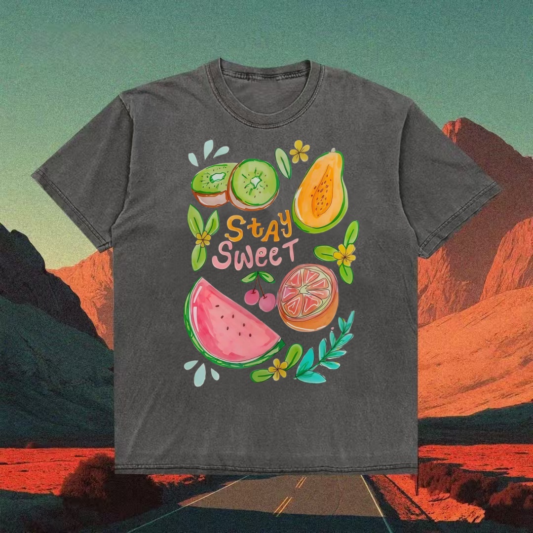 "Stay Sweet" Fruit Watercolor T-shirt