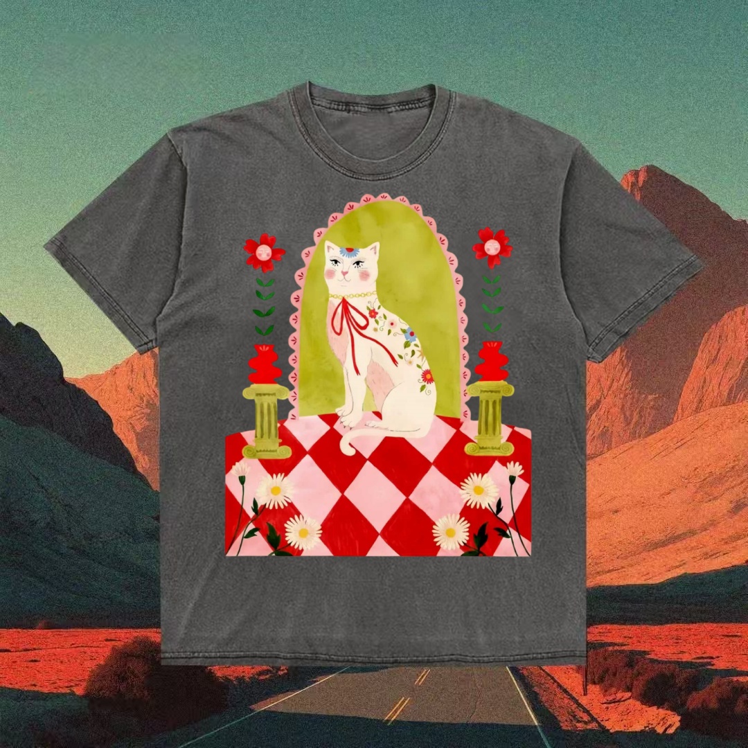 Divine Cat Folk Art T-shirt