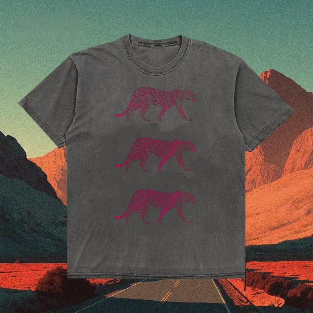 Pink Leopard Print Trio Graphic T-shirt