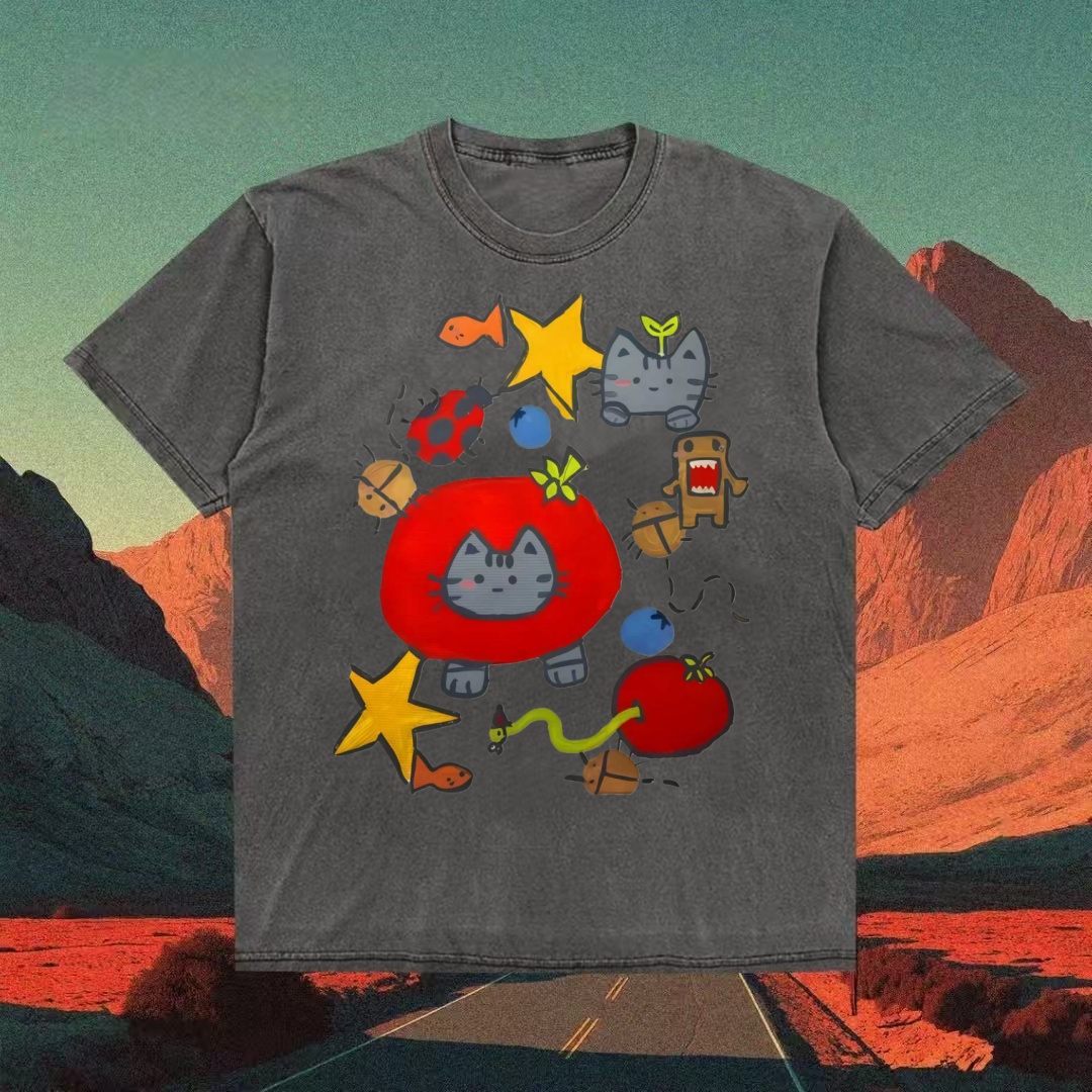 Tomato Cat & Friends Doodle T-shirt