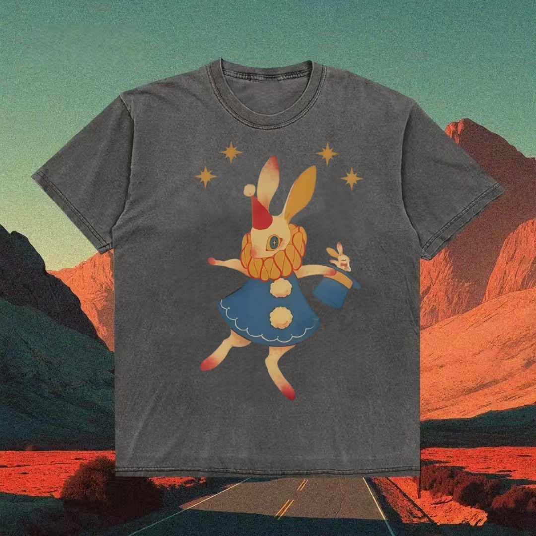 Magician Bunny Whimsical Art T-shirt