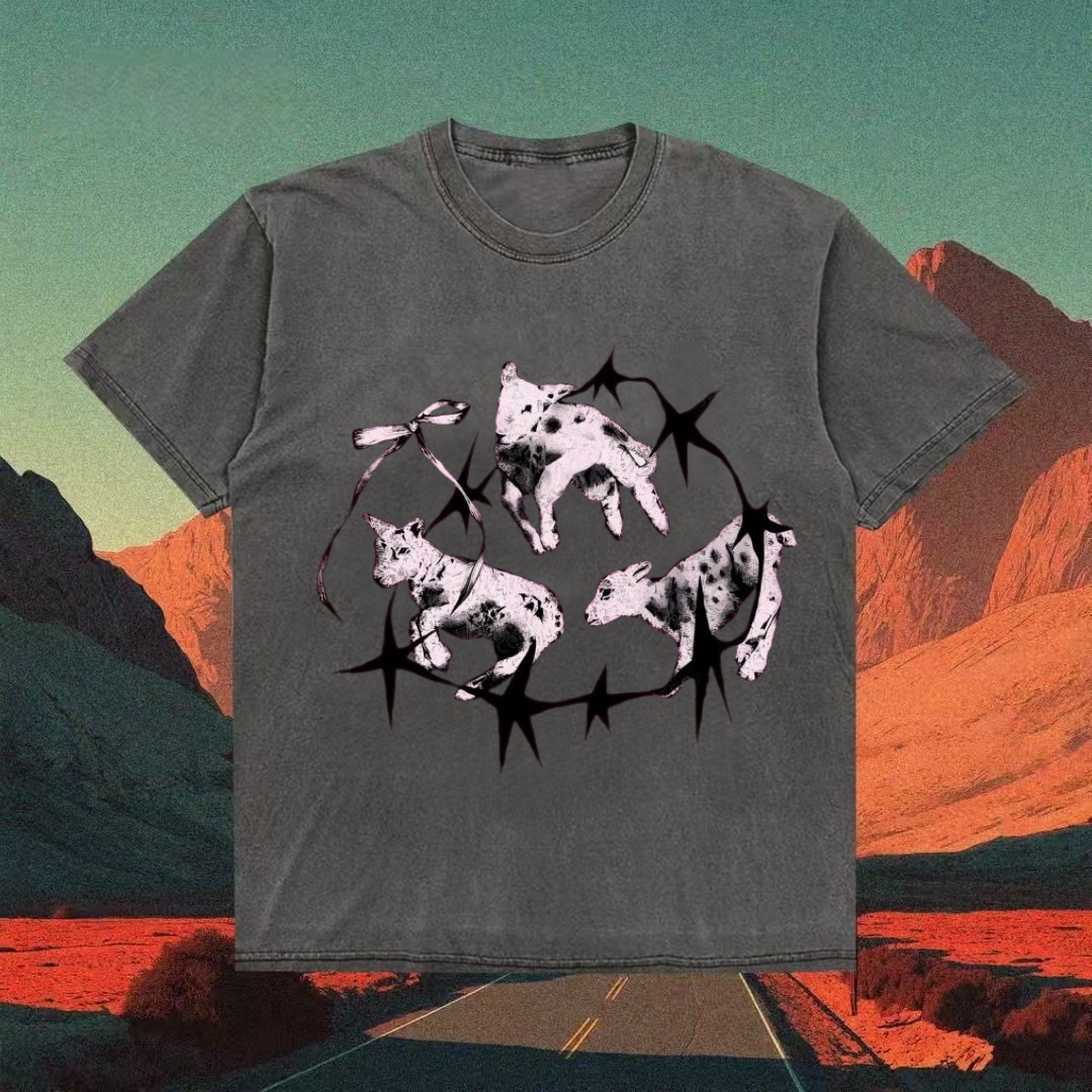 Spotted Lambs & Barbed Wire Gothic T-shirt