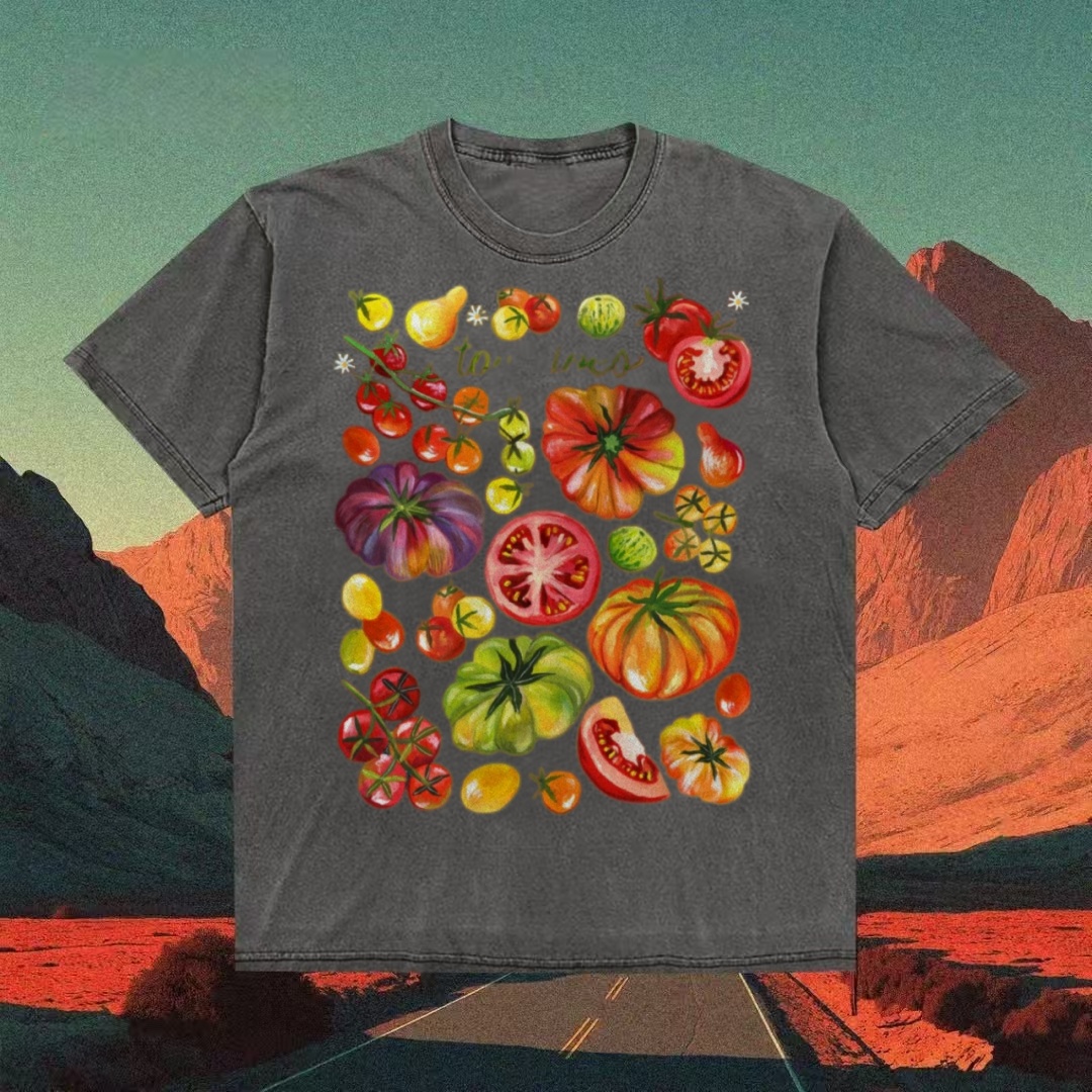 Tomato Varieties Botanical Collage T-shirt