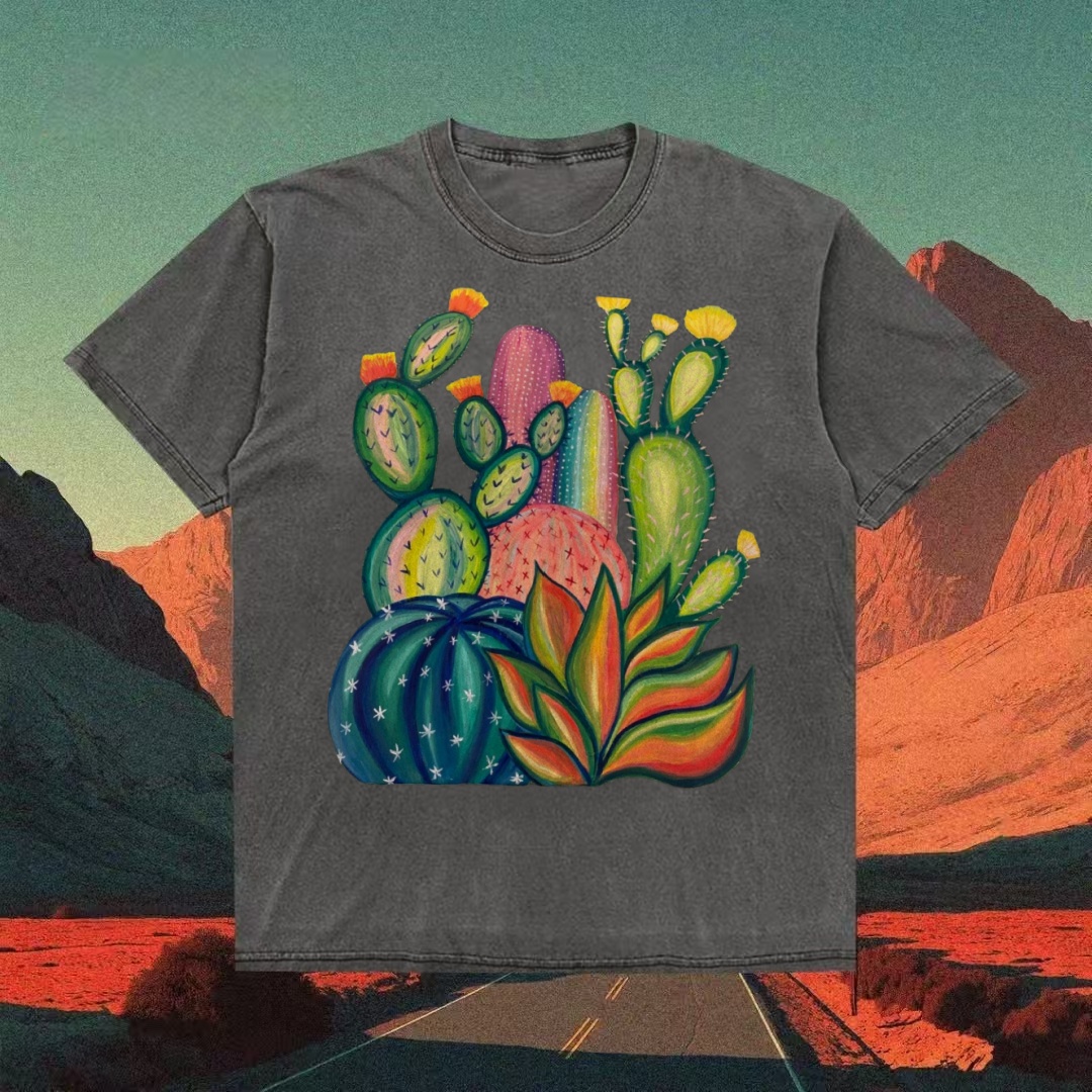 Desert Cacti & Succulents Art T-shirt