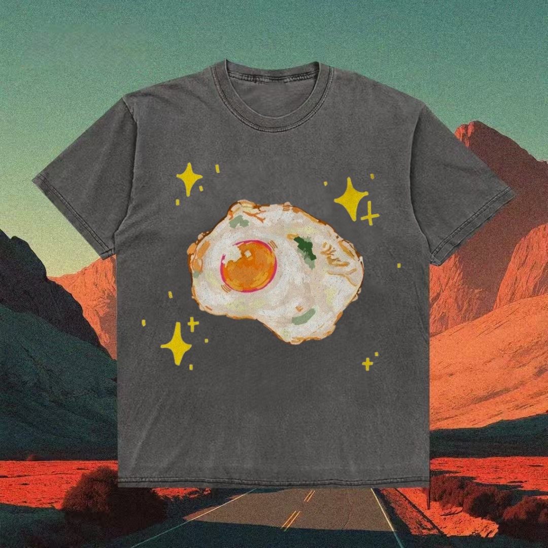 Sparkly Fried Egg Doodle T-shirt
