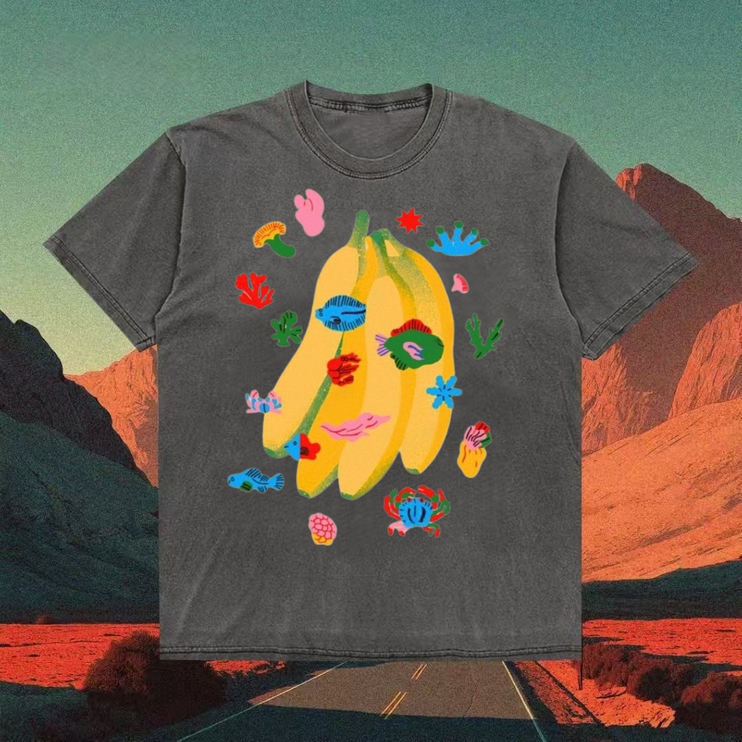 Banana & Sea Creatures Surreal T-shirt