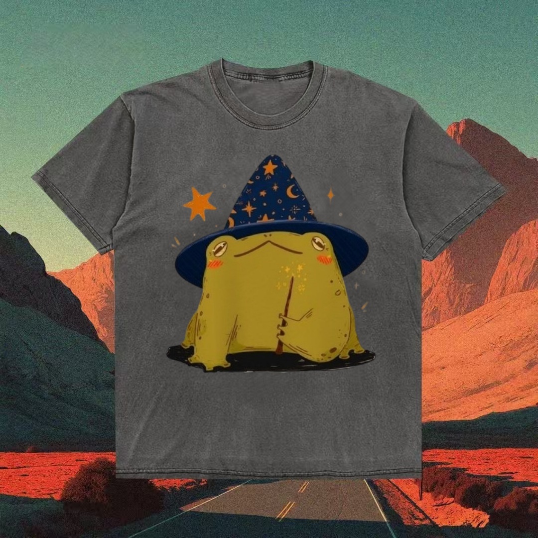 Frog Wizard With Magic Wand T-shirt