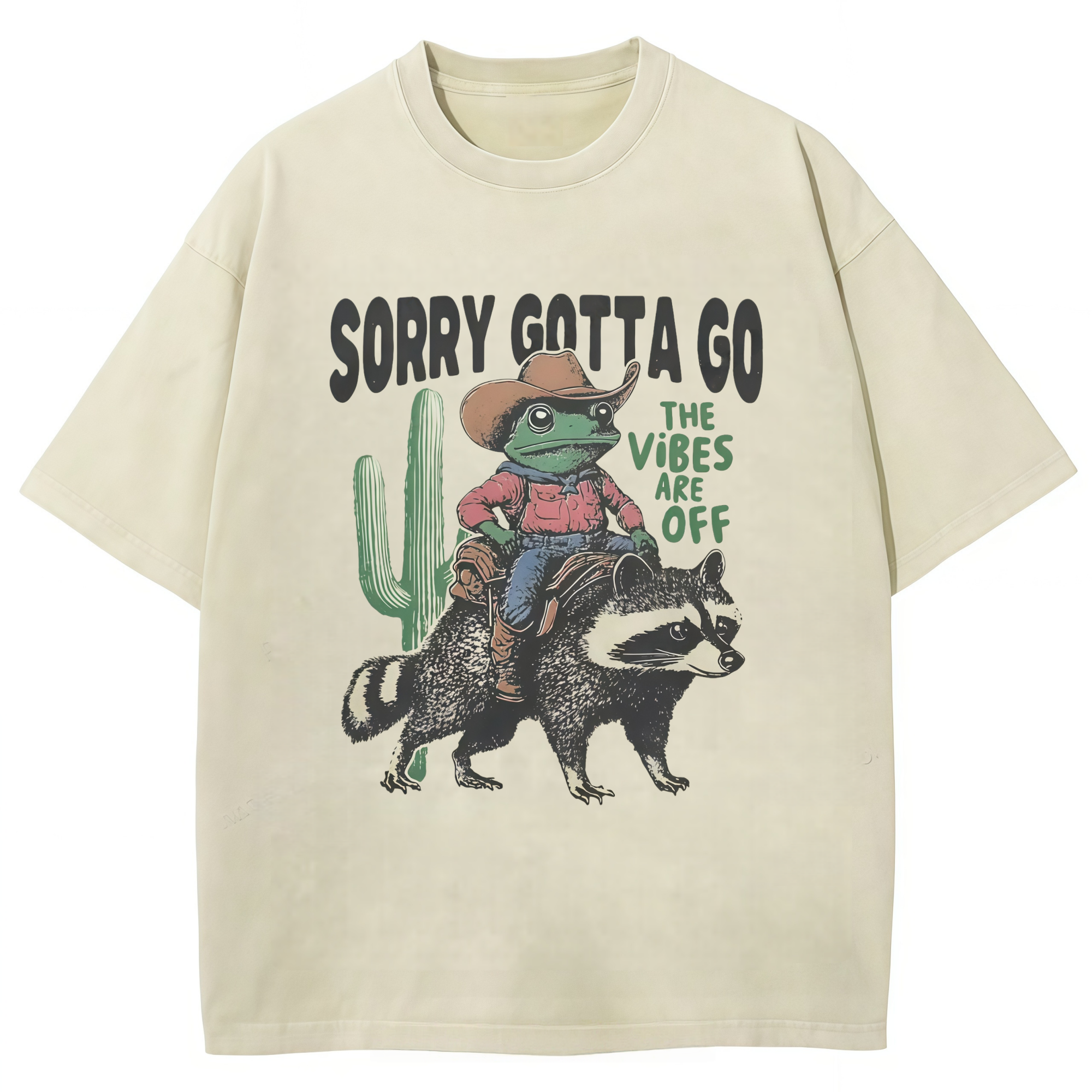 Cowboy Frog Raccoon Escape T-shirt