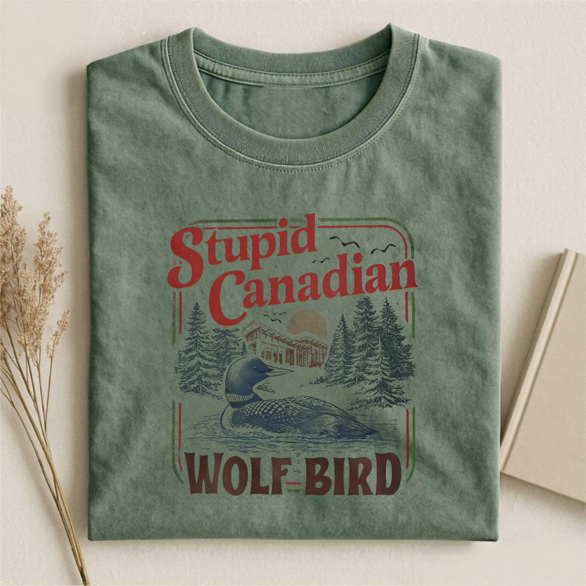Stupid Canadian Wolf Bird T-shirt