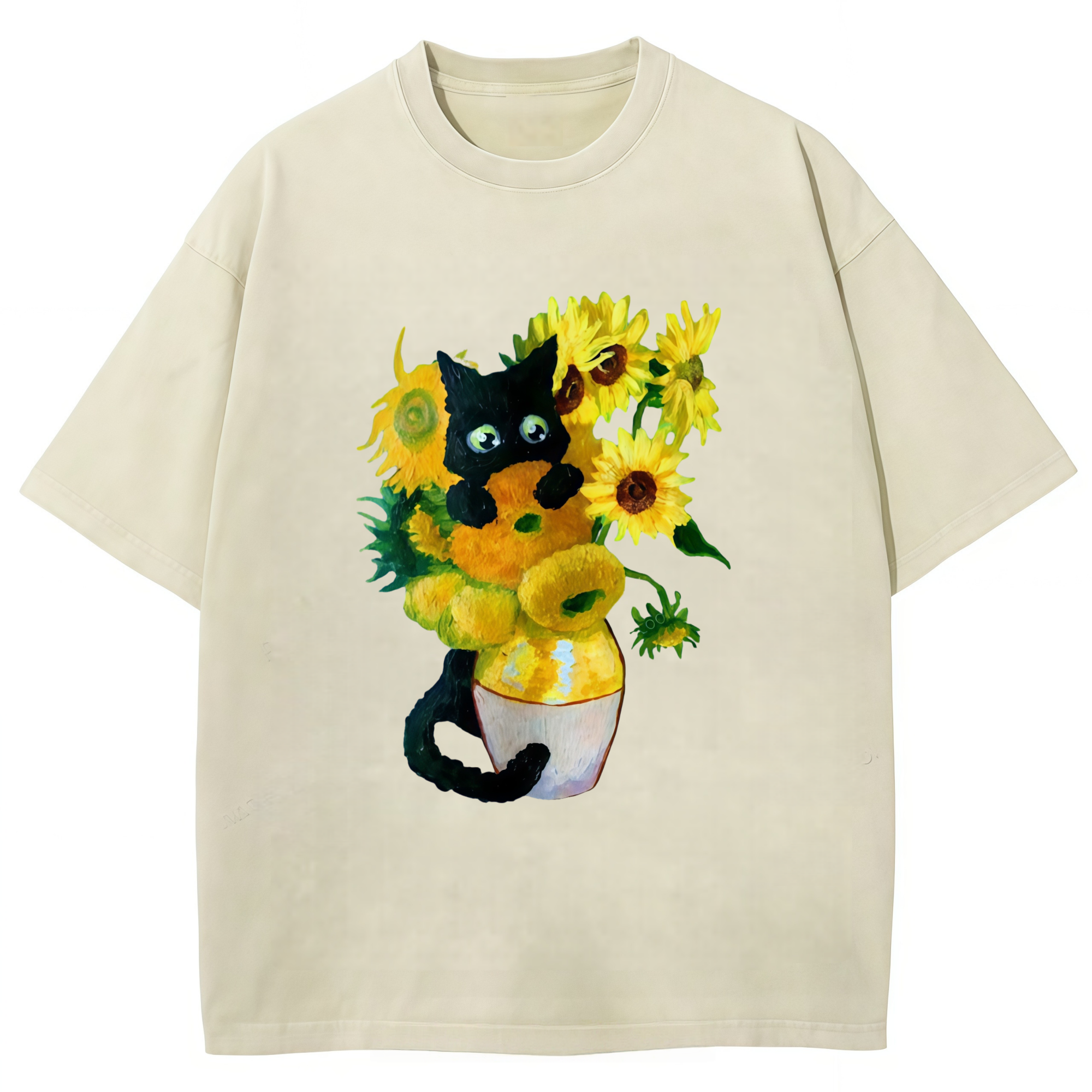 Van Gogh's Sunflowers Cats T-shirt