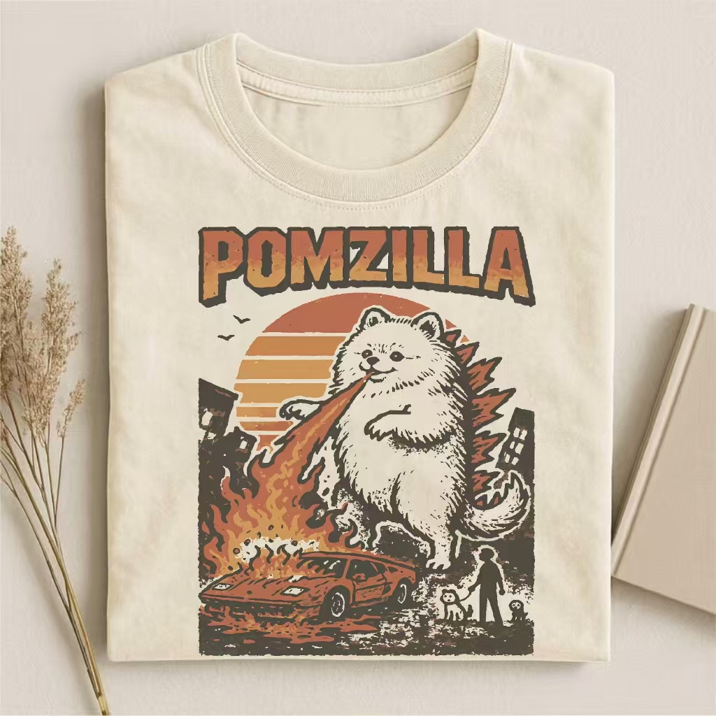Pomeranian Godzilla T-shirt