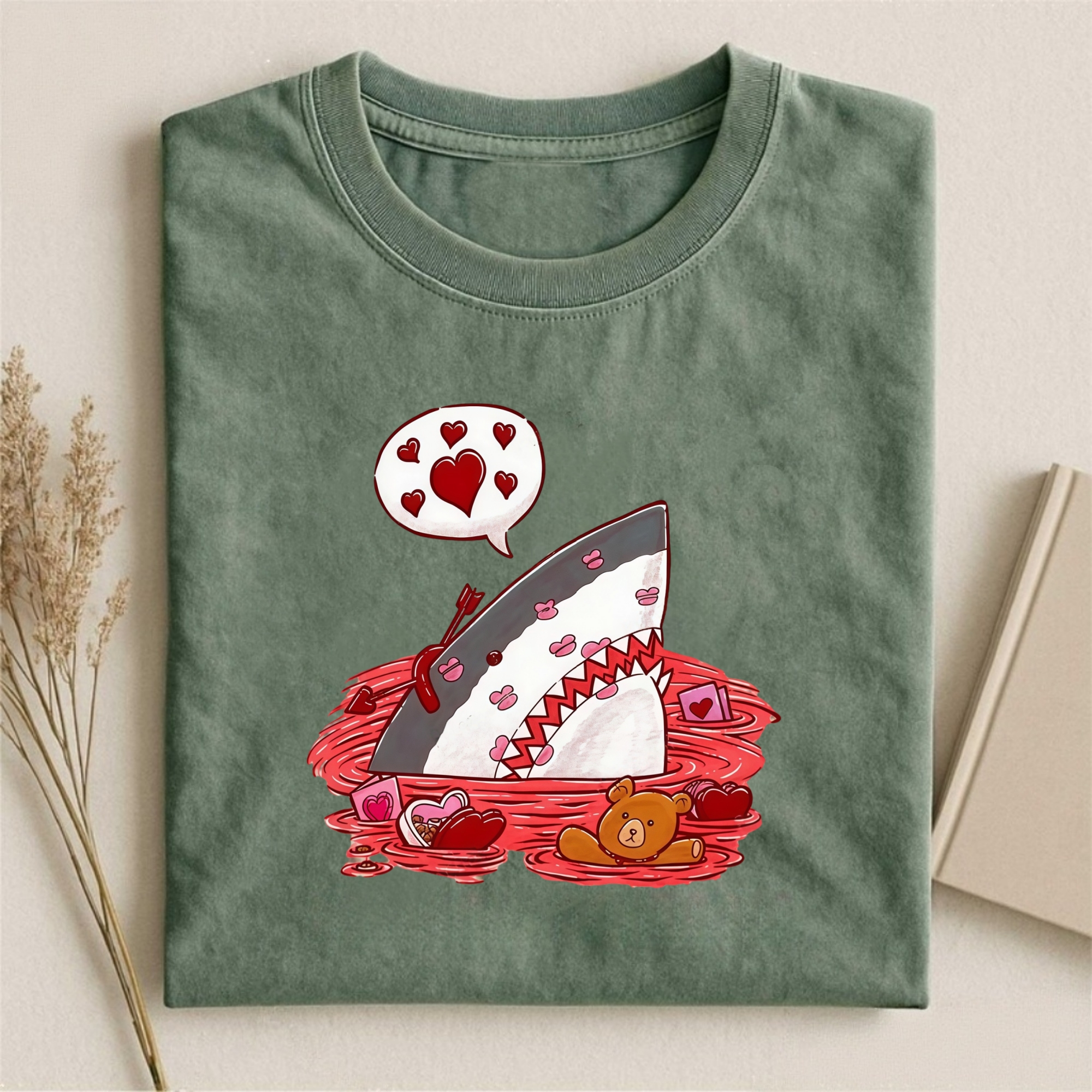 Valentine's Day Heart Shark T-shirt