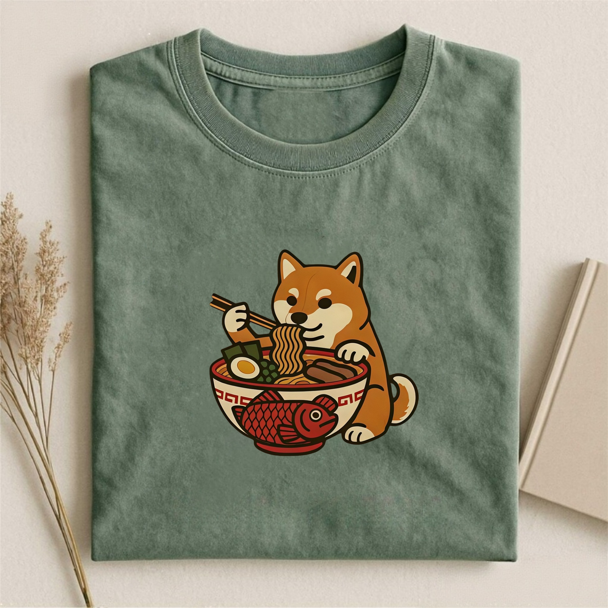 Ramen Dog Embroidery T-shirt