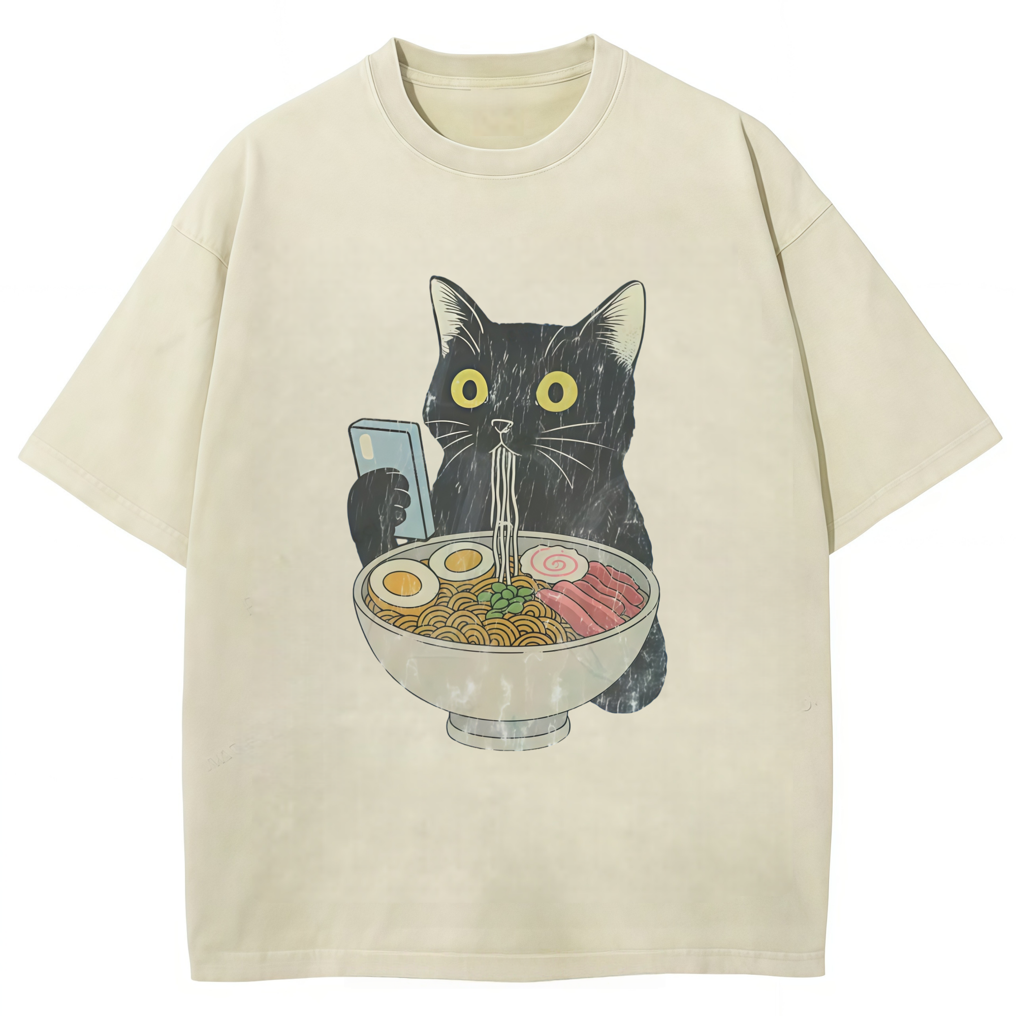 Vintage Ramen Cat Digital Life T-shirt