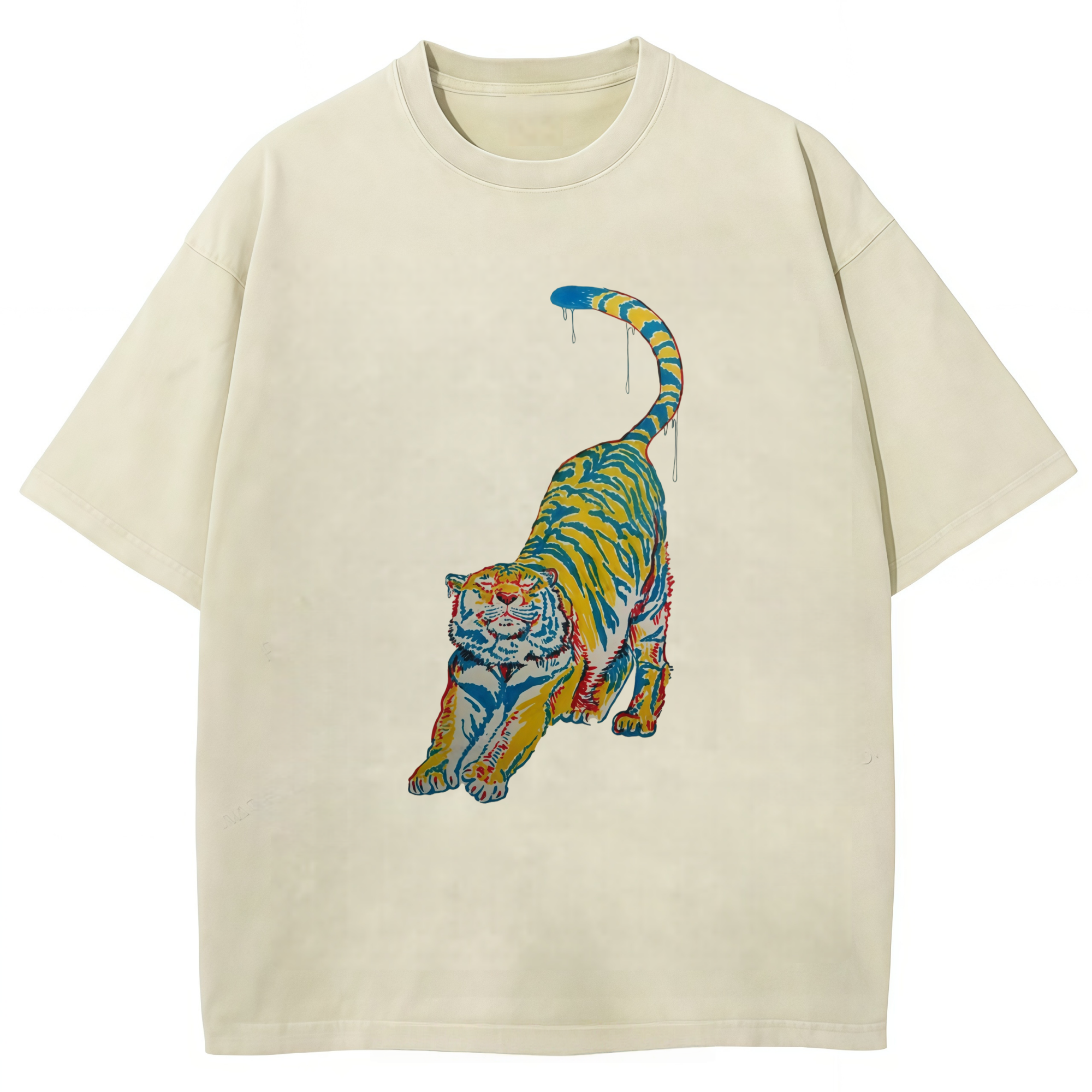 Tiger Print With A Stretching Tiger Design T-shirt