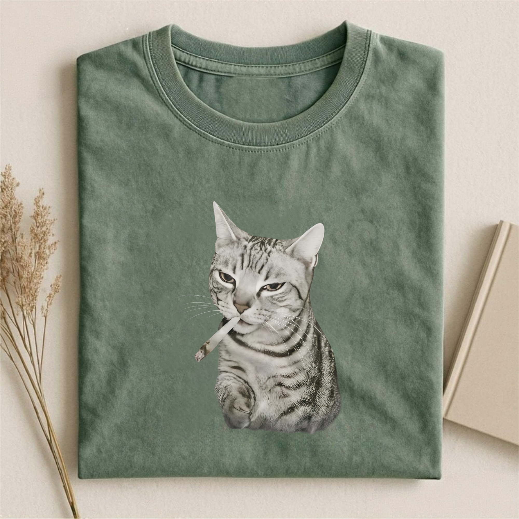 Vintage Smoking Cat Meme T-shirt