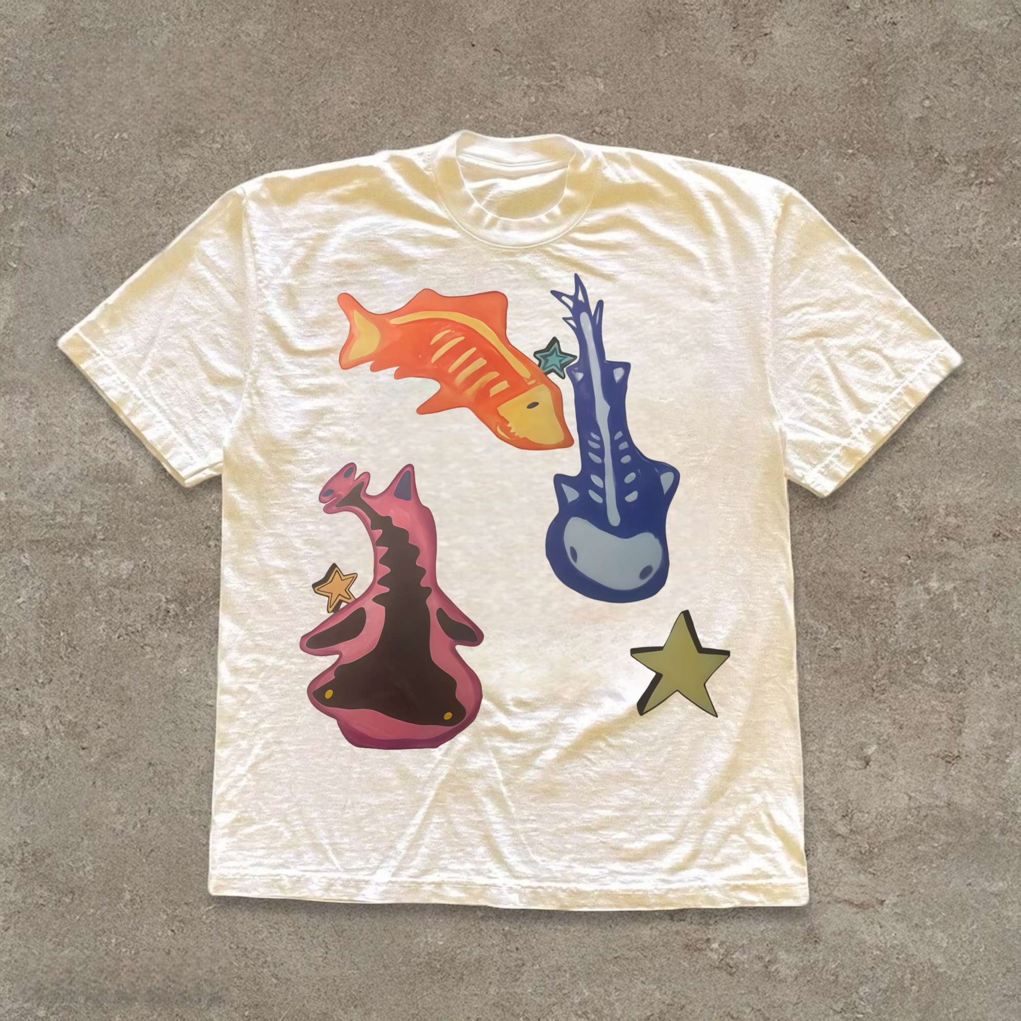 Artistic Illustrations Of Sharks Or Rays T-shirt