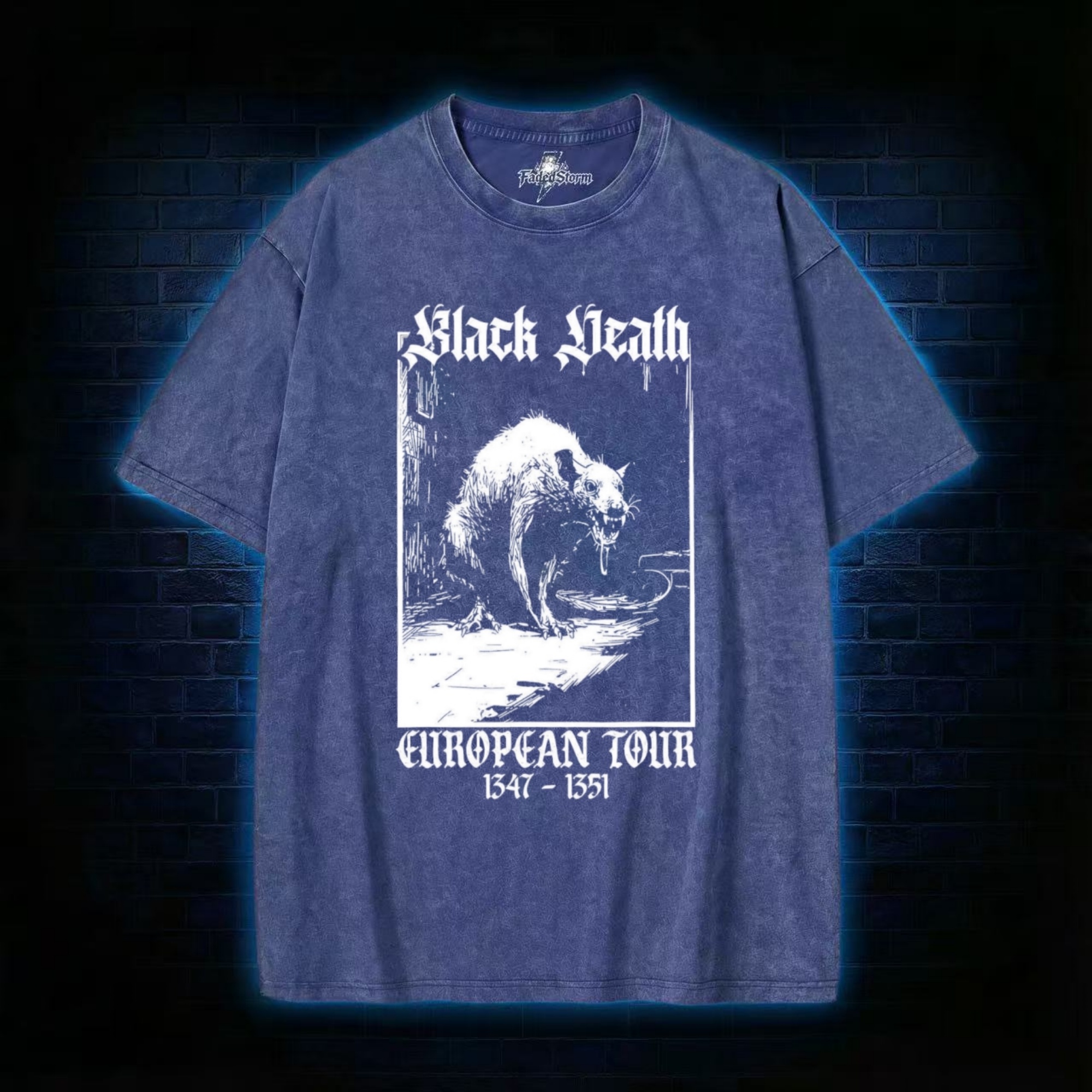 Black Death European Tour 1347-1351 Washed T-shirt