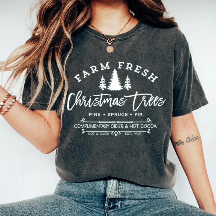 Farm Fresh Trees Christmas T-Shirt-Lulueye