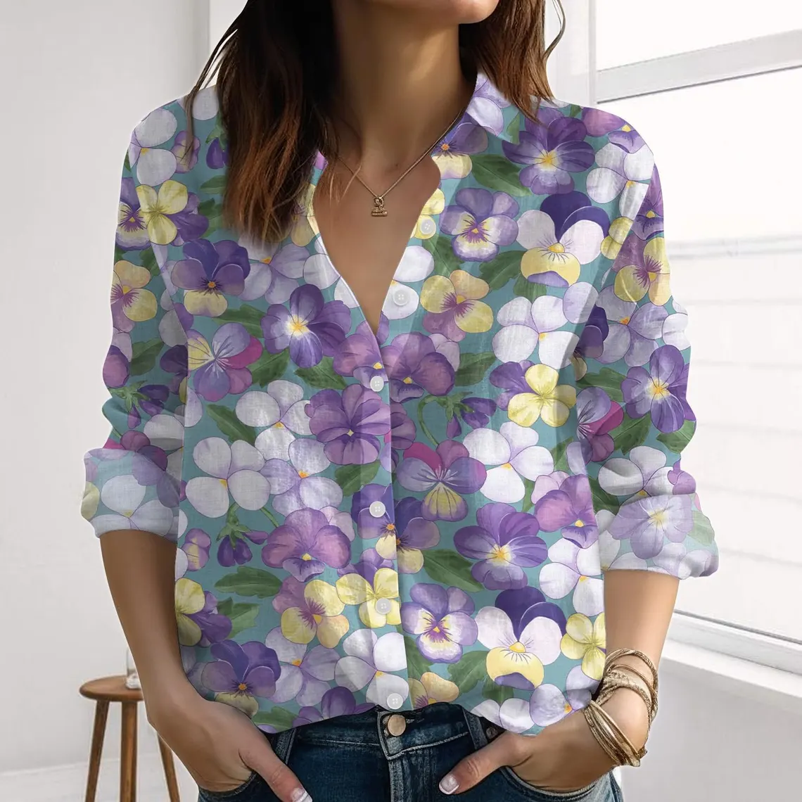 Floral Summer Blouses Shirt