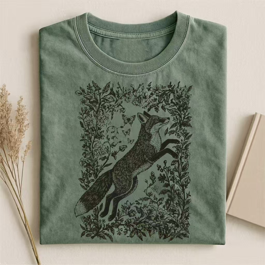 Boho Linocut Fox T-shirt