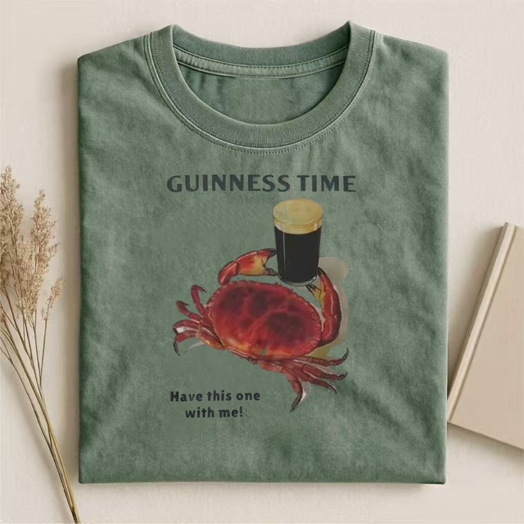 Whimsical Crab Guinness Hangout T-shirt