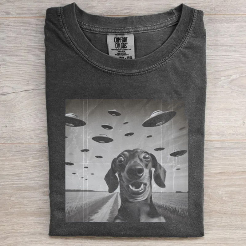 Funny UFO Dachshund Selfie T-shirt/Sweatshirt