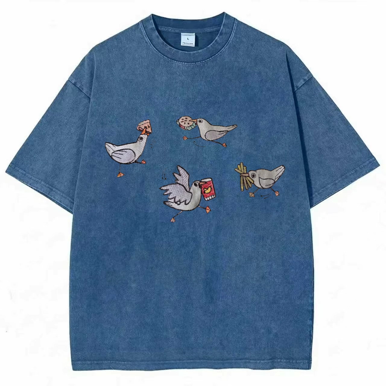 Silly Seagull Embroidered T-shirt