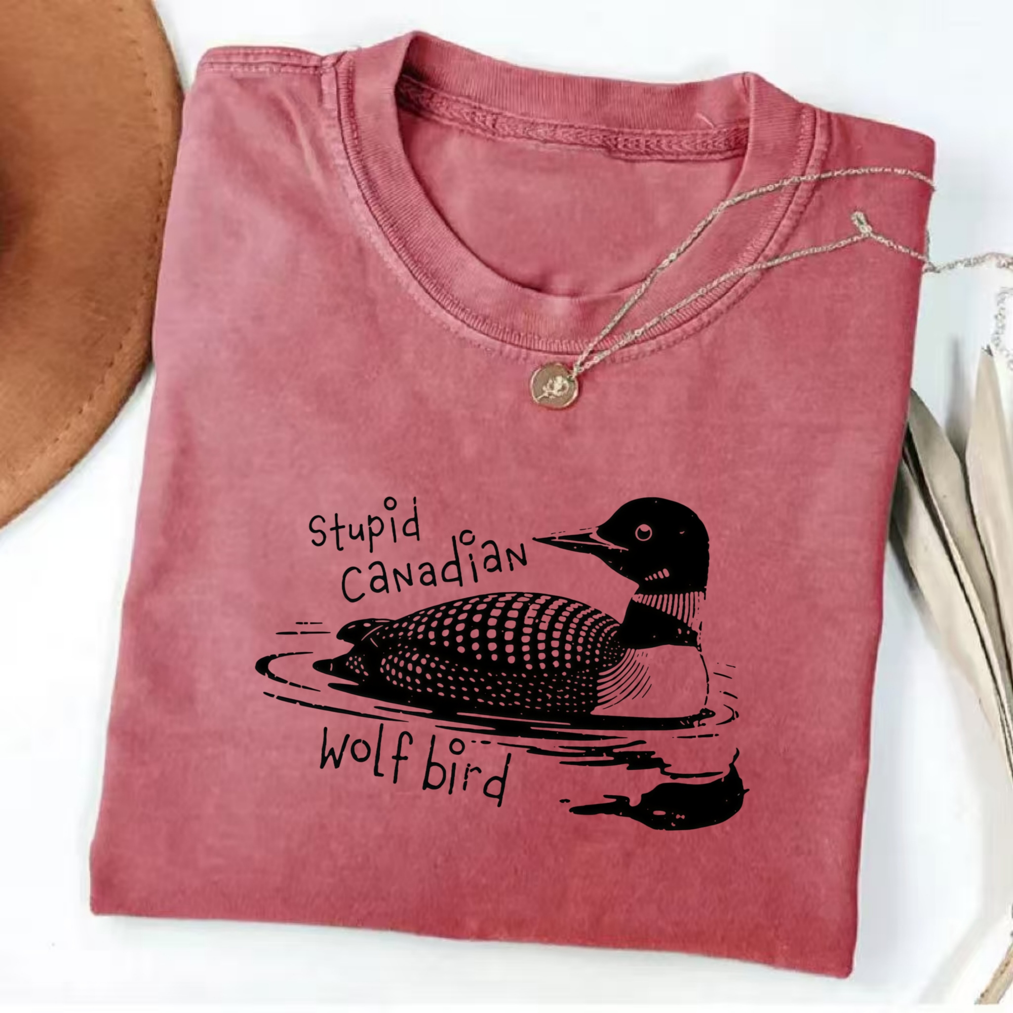 Stupid Canadian Wolf Bird T-Shirt