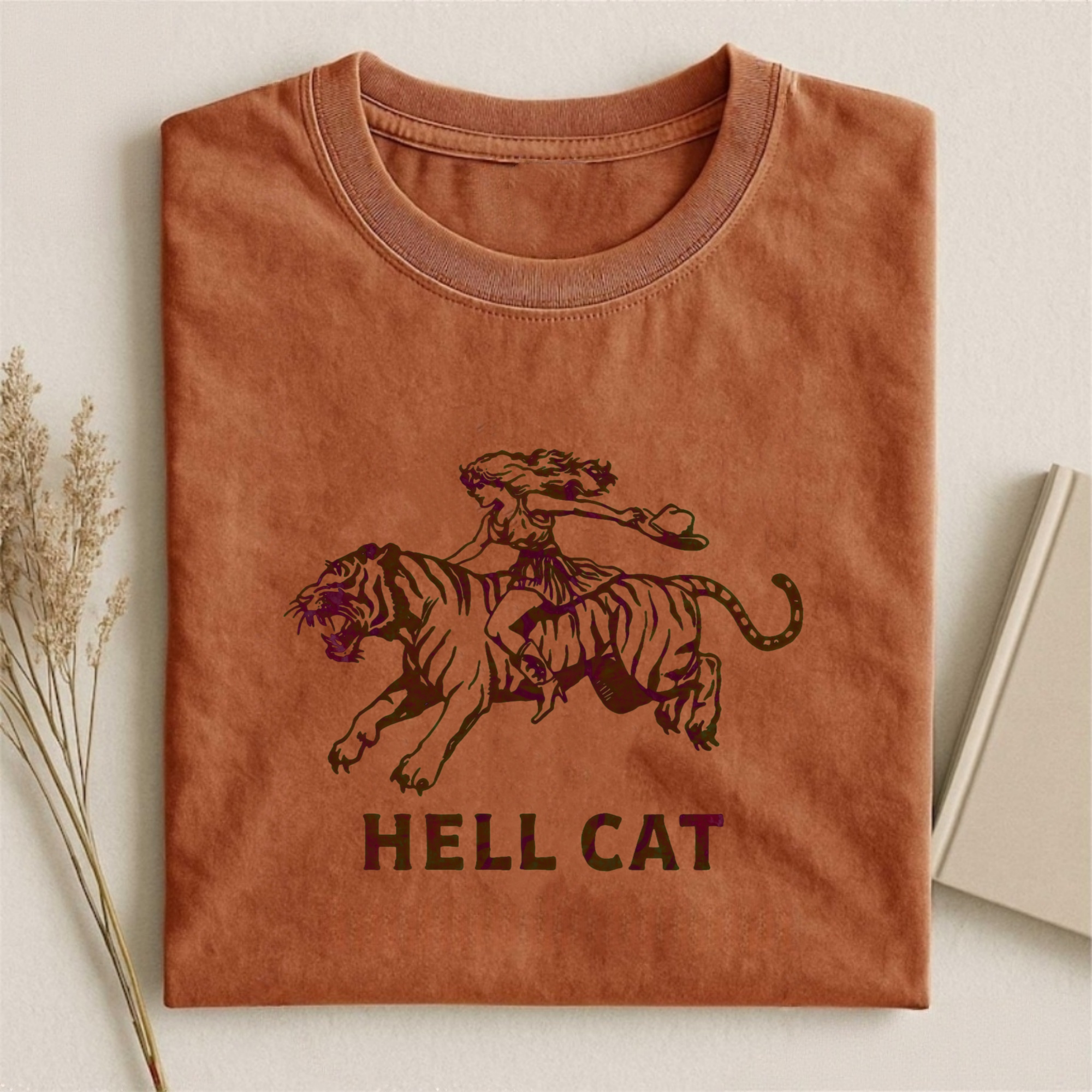 Vintage Cowgirl Hell Cat T-Shirt