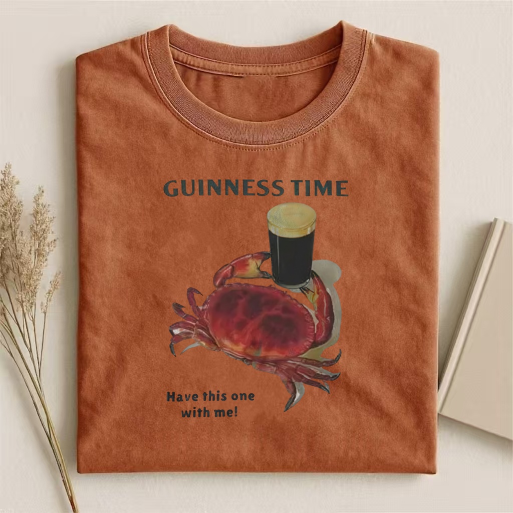 Whimsical Crab Guinness Hangout T-shirt