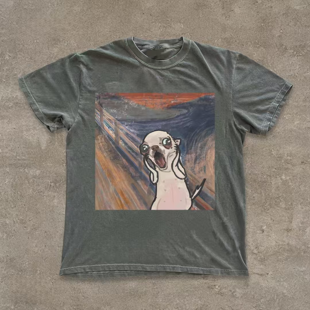 The Scream Dog Parody Art T-shirt