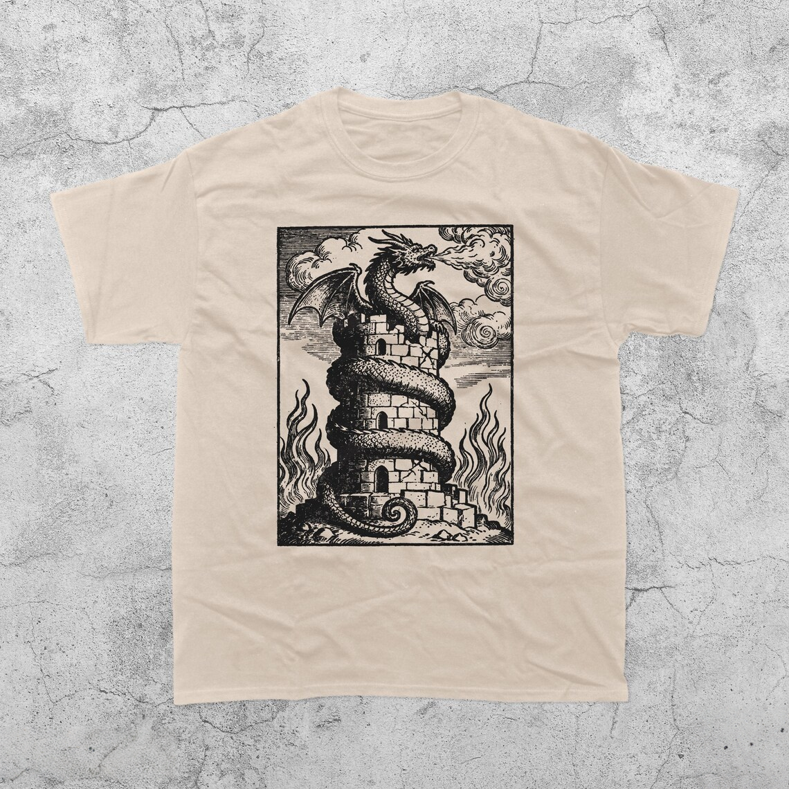 Tower Serpent Dragon Vintage T-Shirt