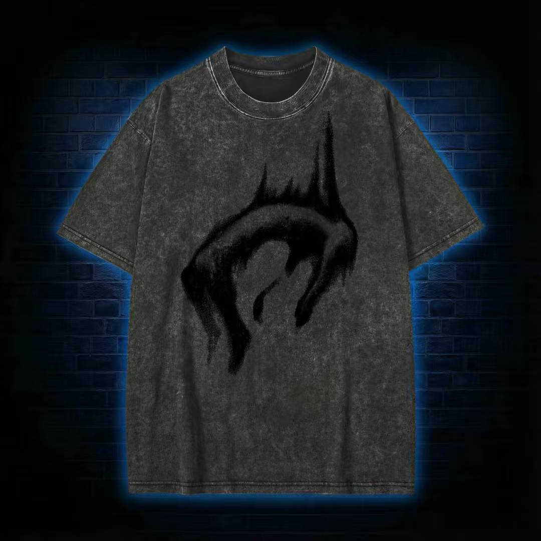 Abstract Spiky Curve Dark Art T-Shirt