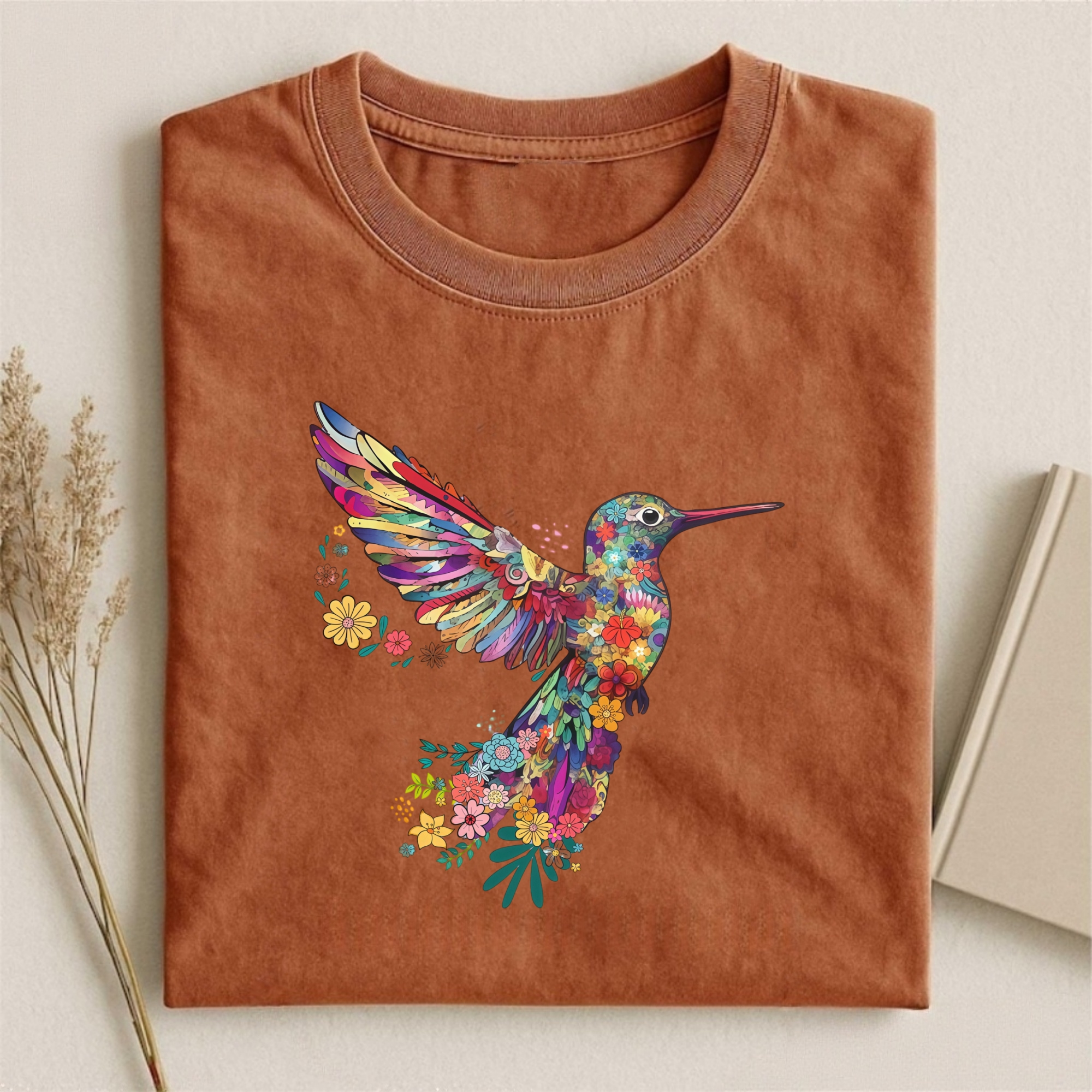 Floral Hummingbird T-shirt