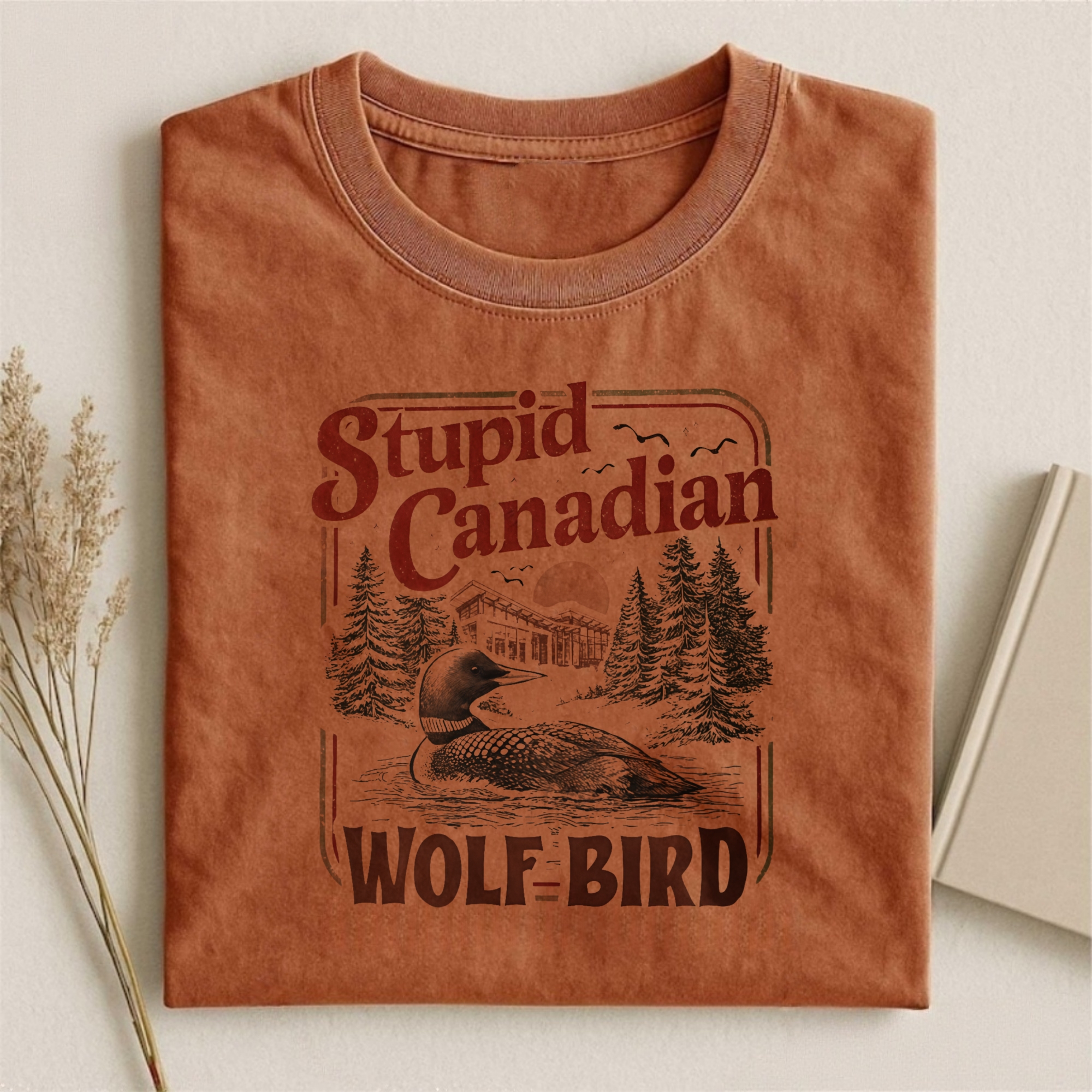 Stupid Canadian Wolf Bird T-shirt