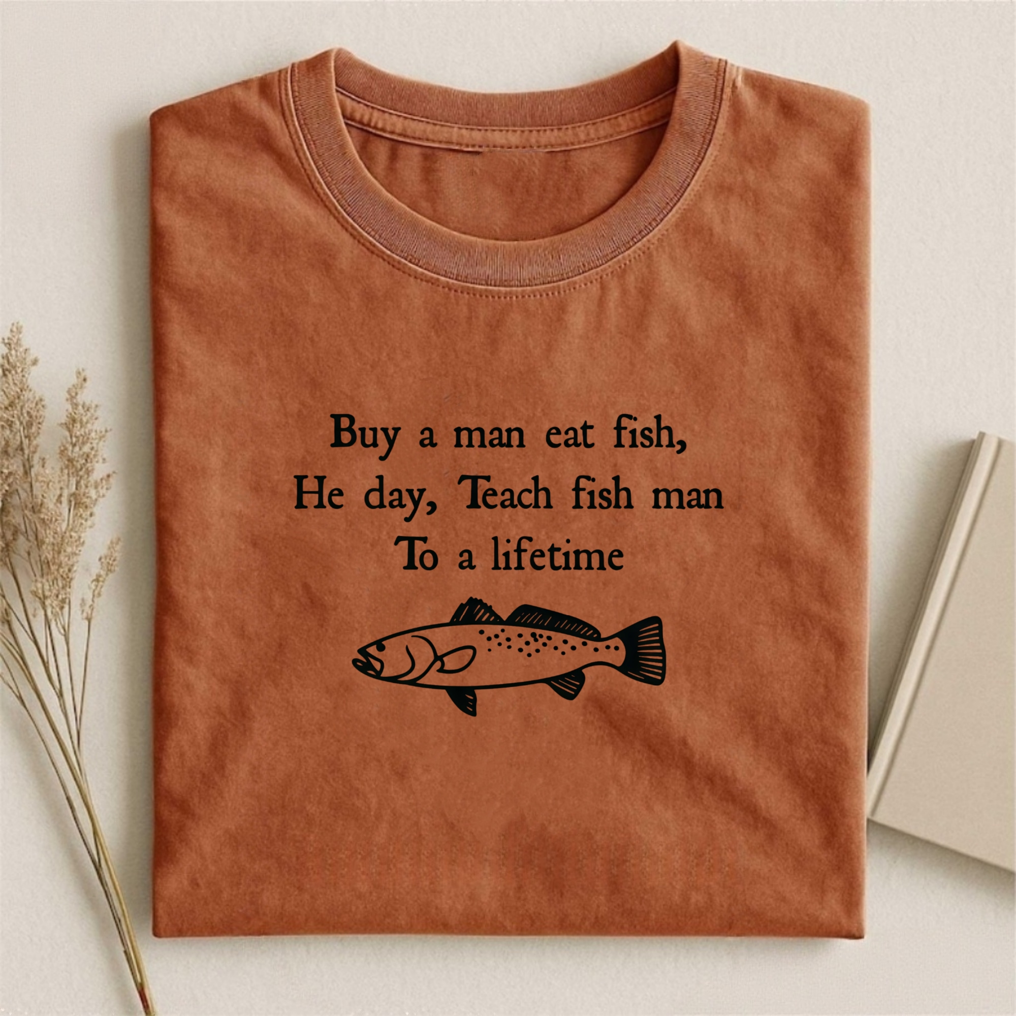 Funny Fish Shirt Buy a Man Eat Fish Meme T-shirt