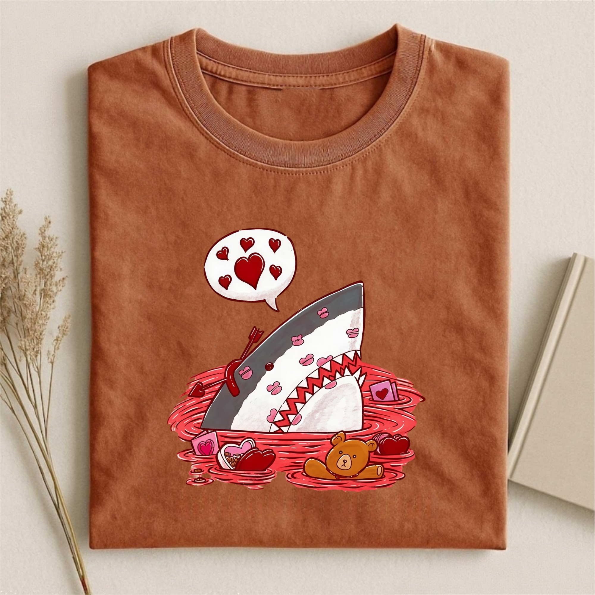 Valentine's Day Heart Shark T-shirt