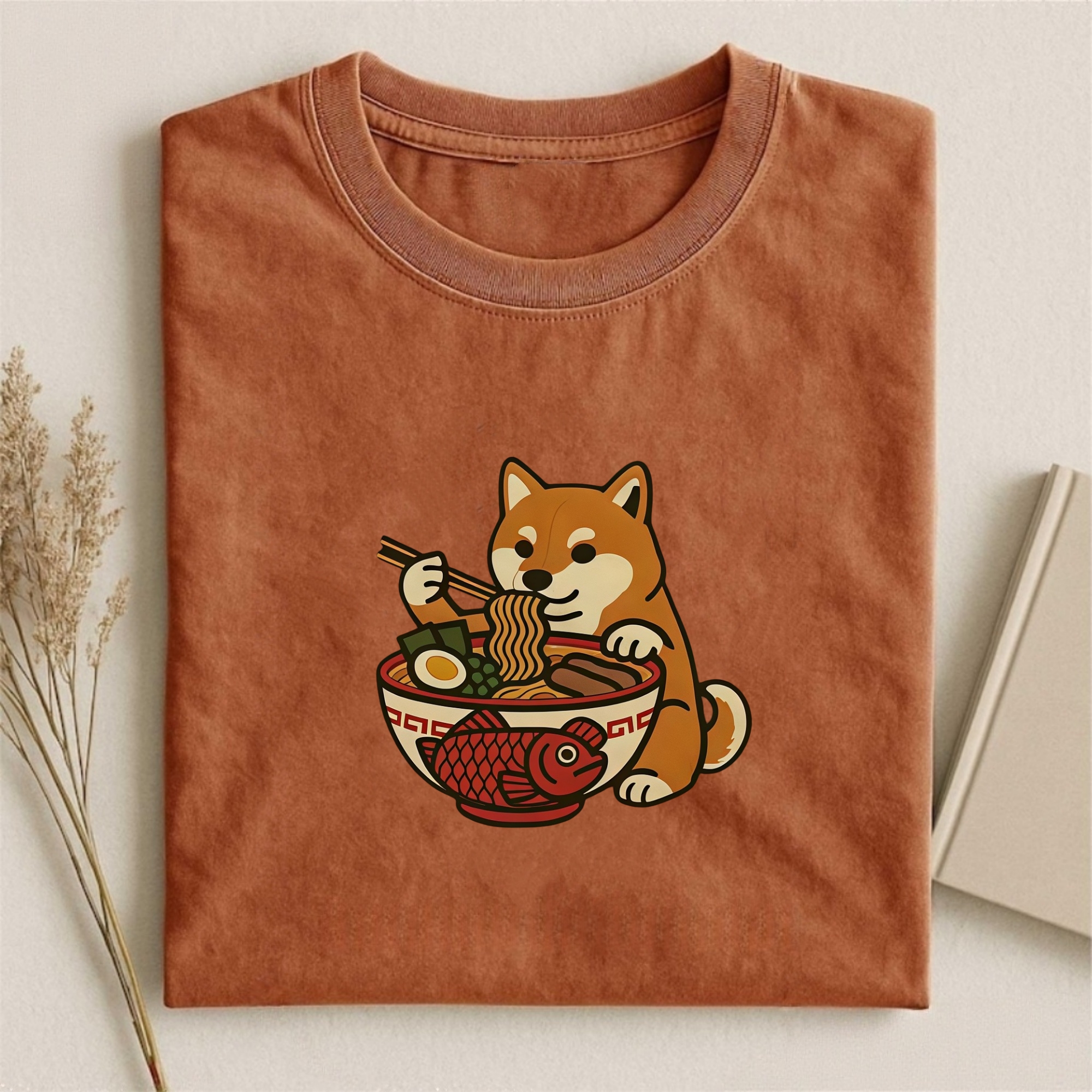 Ramen Dog Embroidery T-shirt