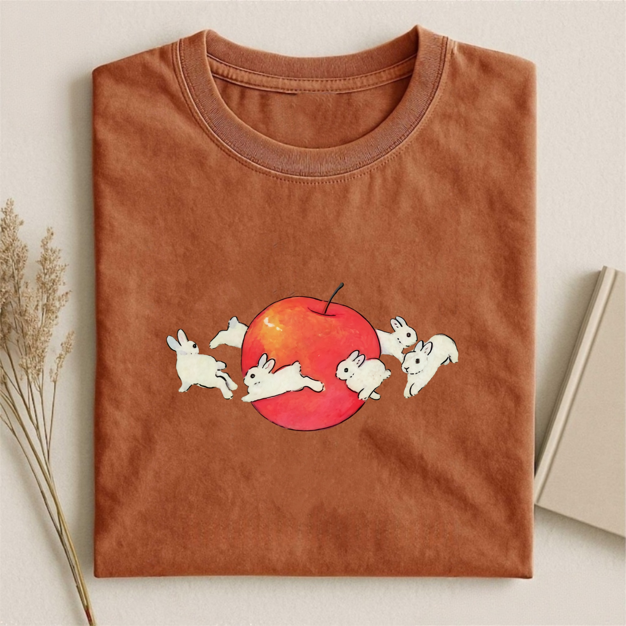 White Rabbit And Apple T-shirt